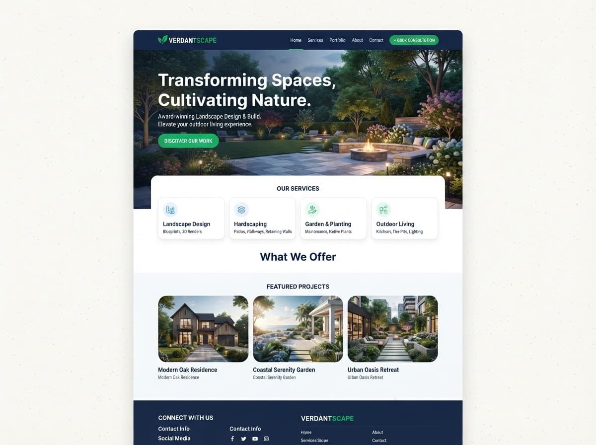 GreenScape Landscaping website screenshot